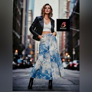 REBA DENIM FLORAL MAXI SKIRT